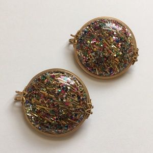 Vintage Earrings Hillcraft Confetti Lucite